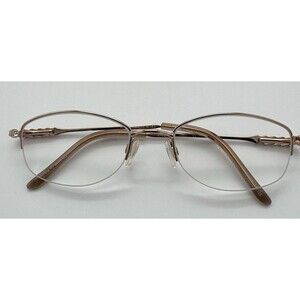Sophia Loren Zyloware M163 057 Oval Brown Half Rim Womens Eyeglass Frames Bling
